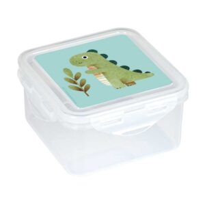 safta dinos fiambrera de 1.27l pvc sin bpa cierre hermetico a presion 130x130x75mm color transparente