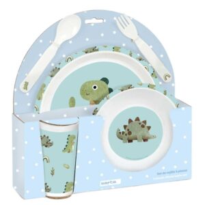 safta dinos set de menaje infantil pvc sin bpa 260x90x260mm color azul claro