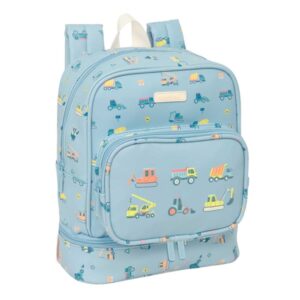 safta gruas mochila guarderia isotermica tarjeta id compartimento termo asa superior comoda adaptable a carrito 7.25l 220x100x270mm color azul claro