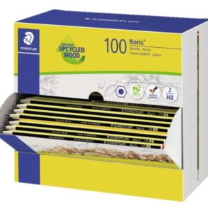 staedtler noris 120 2 expositor con 100 lapices de grafito hexagonal hb mina ultrarresistente de 2mm madera de bosques sostenibles