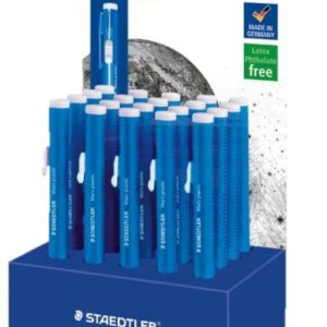 staedtler mars plastic 528 50 expositor con 20 portagomas en forma de lapiz con cursor para deslizar la goma sin ftalatos ni latex