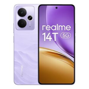 realme 14t 5g smartphone pantalla amoled 6.67" 120hz 8gb 256gb camara dual 50mp + 2mp ois bateria 6000 mah con carga 45w android 15 color purpura