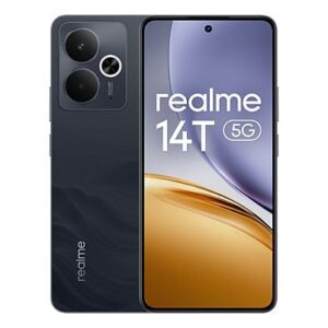 realme 14t 5g smartphone pantalla amoled 6.67" 120hz 8gb 256gb camara dual 50mp + 2mp ois bateria 6000 mah con carga 45w android 15 color negro