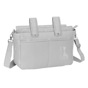 safta sophie la girafe mum bolso de 17.94l adaptable al carrito cremallera bolsillos frontales organizador interior bandolera ajustable 460x150x260mm color gris claro