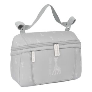 safta sophie la girafe mum bolso de 7.82l adaptable al carrito cremallera bolsillo para toallitas interior forrado bolsillo trasero bolsillo frontal 340x100x230mm color gris claro