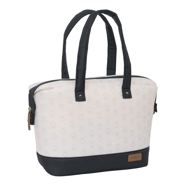 safta miffy mum moon bolso de 8.26l compartimento con cremallera interior forrado asas de mano espacio amplio facil de limpiar 270x125x245mm color blanco y negro
