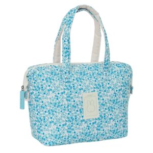 safta miffy mum garden bolso de 8.26l compartimento con cremallera bolsillo frontal interior forrado asas de mano 270x125x245mm color azul claro