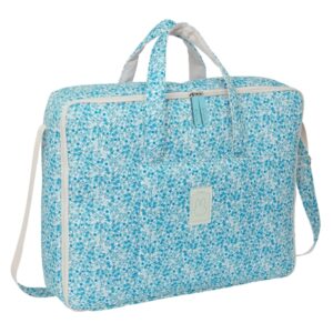 safta miffy mum garden maleta de bebe de 28l cremallera doble bolsillo frontal bolsillos internos bandolera ajustable asas superiores para transporte 500x140x400mm color azul claro