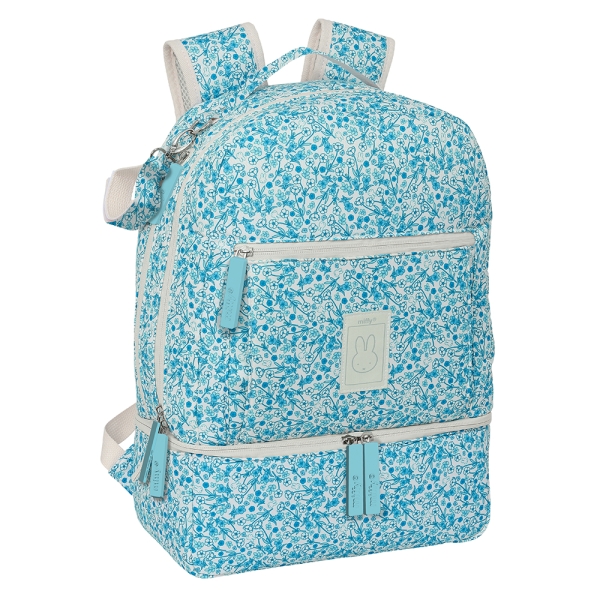 safta miffy mum garden mochila para carrito bebe de 19.4l compartimento principal espacioso bolsillos internos cremallera doble bolsillos isotermicos 300x150x430mm color azul claro