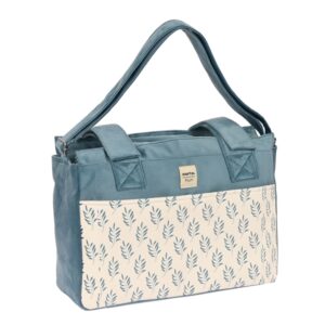 safta leaves bolso de 17.94l adaptable al carrito cierre de velcro multiples bolsillos compartimento con cremallera bandolera ajustable interior forrado 460x150x260mm color azul