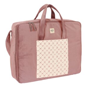 safta marsala maleta de bebe de 28l cremallera doble interior acolchado multiples bolsillos bandolera ajustable asas de mano 500x140x400mm color rosa