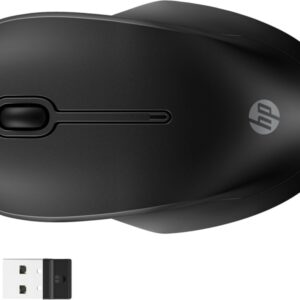 hp 255 raton inalambrico dual bluetooth/2.4ghz ambidiestro sensor optico 1600 dpi multi‑superficie autonomia hasta 12 meses laterales antideslizantes y clic silencioso usb‑a dongle incluido color negro