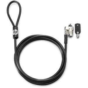 hp nano keyed cable antirrobo ranura nano cable de acero galvanizado 1.83m revestido en vinilo cabezal giratorio facil de instalar y compatible con equipos hp con ranura nano color negro