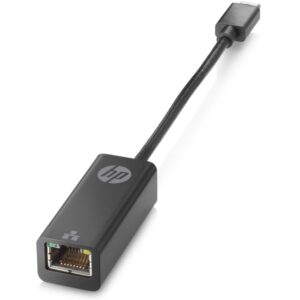 hp adaptador usb‑c a ethernet rj45 g2 gigabit 10/100/1000 mbps plug & play soporta pxe boot, wake‑on‑lan y mac address pass‑through diseño compacto y portatil color negro