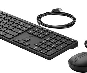 hp 320mk combo teclado y raton usb teclado compacto de 3 zonas teclas silenciosas led indicador de bloqueos raton optico 1000 dpi con 3 botones plug & play color negro