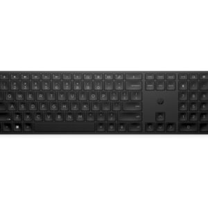 hp 455 teclado inalambrico programable 2.4ghz mas de 20 teclas programables teclas contorneadas con recorrido 2 mm patas ajustables bateria hasta 20 meses color negro