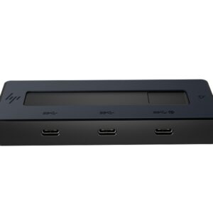 hp hub multipuerto 4k usb‑c 4 puertos usb‑c 10gbps power delivery 65w salida de video 4k via displayport alt mode diseño compacto 50% plastico reciclado color negro