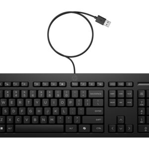hp 125 teclado usb g2 tecla copilot ia patas ajustables indicadores led (num/caps) teclas de embrague tipo plunger fabricado con plastico reciclado color negro