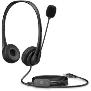 hp auriculares g2 stereo usb con microfono cancelacion de ruido diadema ajustable almohadillas de pu leather para uso prolongado control en cable color negro