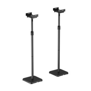 aisens pack soporte universal de suelo para altavoces altura y anchura ajustable giratorio e inclinable carga max. 5kg color negro