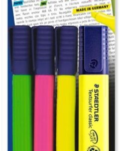 staedtler textsurfer classic 364 pack de 4 marcadores fluorescentes secado rapido trazo 1 5mm aprox colores surtidos