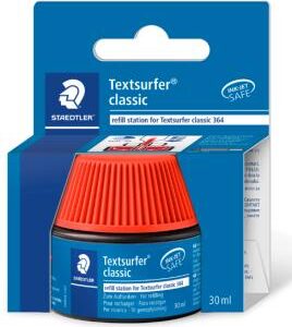 staedtler bote de tinta para recarga marcador textsurfer 364 capacidad 30ml color rojo