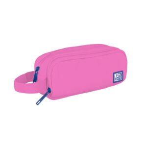 oxford b smart estuche portatodo 3 compartimentos asa lateral fabricado en material reciclado color rosa