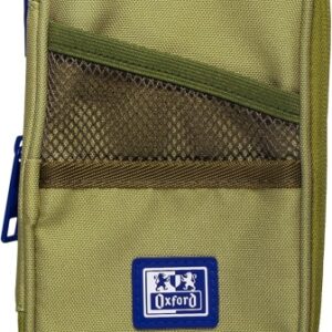 oxford b max estuche portatodo expandible 1 compartimento de gran capacidad 2 bolsillos exteriores fabricado en material reciclado color verde safari