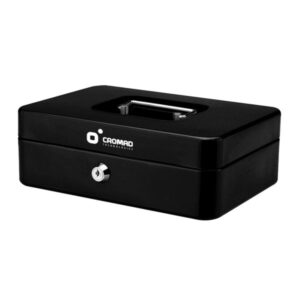cromad cr1225 caja de caudales metalica cerradura de llave 5 compartimentos asa de transporte 90x250x180mm
