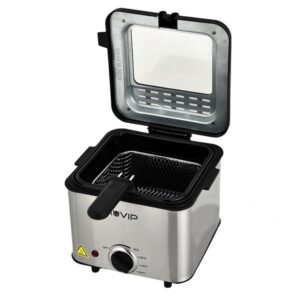 muvip freidora electrica 1.5 litros asas tacto frio selector de temperatura desmontable para facil limpieza tapa con ventana 1000w