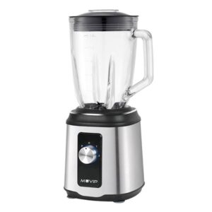 muvip batidora de vaso 1800w 1.5l 2 velocidades funcion pulse cuerpo acero inoxidable cuchillas dentadas con recubrimiento de titanio