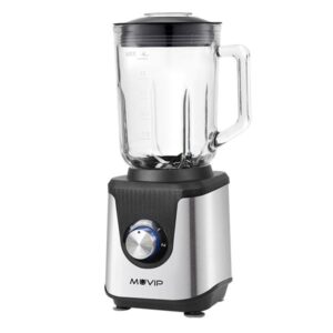 muvip batidora de vaso 1800w 1.8l 2 velocidades funcion pulse cuerpo acero inoxidable cuchillas dentadas con recubrimiento de titanio