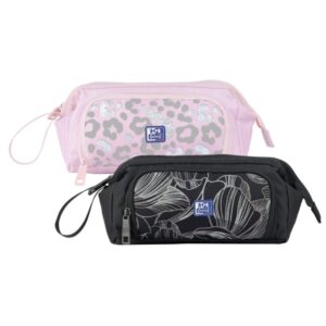 oxford dream tech estuche portatodo gran capacidad apertura total goma kangoo acoplable a cuadernos y carpetas asa de transporte diseños animal print y floral print