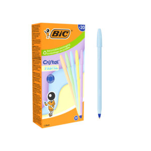 bic cristal pastel boligrafo de bola cuerpo opaco en colores pastel punta redonda de 1mm trazo 0.4mm tinta con base de aceite color de la tinta azul