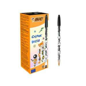 bic cristal decor kawaii boligrafo de bola cuerpo transparente con decoracion kawaii punta redonda de 1mm trazo 0.4mm tinta con base de aceite color de la tinta negro