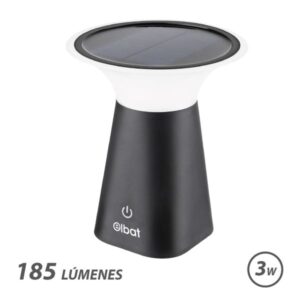 elbat lampara solar led 185lm 2000k autonomia 6 horas color negro