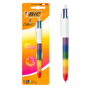 bic 4 colours rainbow punch boligrafo de bola retractil punta media de 1.0mm tinta con base de aceite cuerpo en varios colores 4 colores de tinta