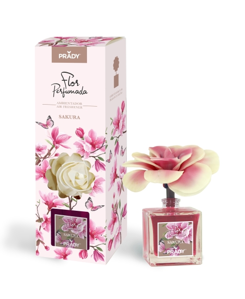 prady ambientador flor perfumada sakura frasco de cristal 90ml