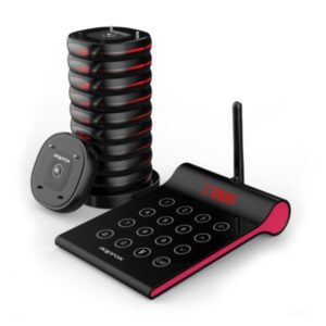 approx customer caller kit avisador de clientes base de carga 10 unidades 400m alcance transmisor con teclado tactil color negro