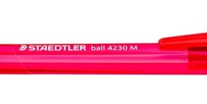 staedtler 4230 m boligrafo retractil punta 1mm ancho de linea medio diseño triangular color rojo