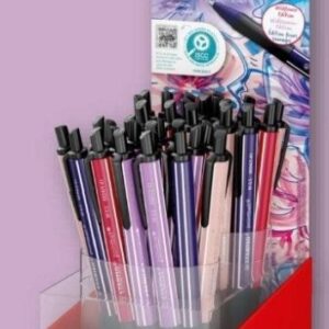 stabilo pointball naturecolors wildflower expositor con 38 boligrafos retractiles trazo 0.5mm hechos con 87% bioplastico grip antideslizante recargables tinta azul colores surtidos