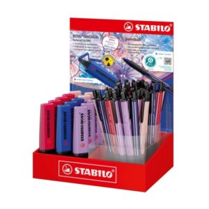 stabilo boss naturecolors wildflower expositor con 15 marcadores boss + 38 boligrafos pointball tinta de los boligrafos azul colores surtidos