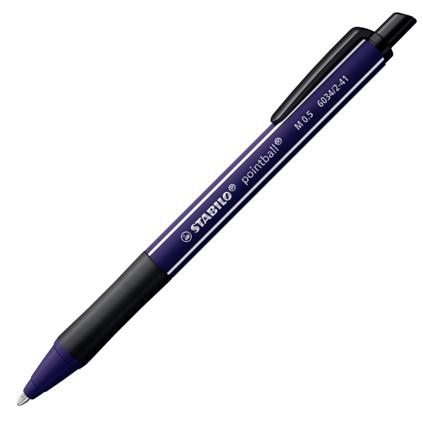 stabilo pointball naturecolors wildflower boligrafo retractil trazo 0.5mm hecho con 87% bioplastico grip antideslizante recargable tinta azul color del cuerpo ultra marino