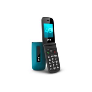 spc titan 2 telefono movil 4g para mayores con tapa pantalla 2.4" cristal antirayaduras teclas xl con voz timbre extra alto 104 db boton sos e ice smart help resistencia ip44 una semana de bateria color azul