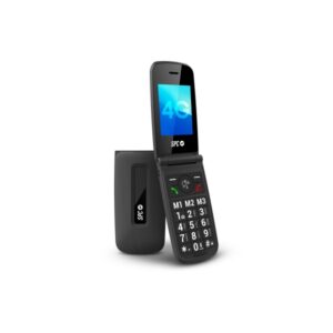 spc titan 2 telefono movil 4g para mayores con tapa pantalla 2.4" cristal antirayaduras teclas xl con voz timbre extra alto 104 db boton sos e ice smart help resistencia ip44 una semana de bateria color negro