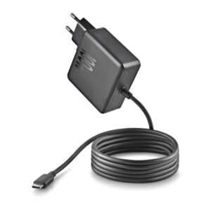ngs gan 100w‑c cargador de pared gan 100w usb‑c pd3.0 pps carga inteligente para portatil/tablet/smartphone proteccion contra sobrecarga y cortocircuitos cable 1.5m color negro