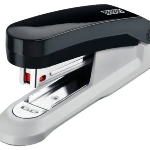 novus evolution e15 grapadora de sobremesa hasta 15 hojas grapado cerrado y clavado incluye 200 grapas nº10 color negro/gris