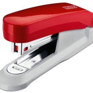 novus evolution e15 grapadora de sobremesa hasta 15 hojas grapado cerrado y clavado incluye 200 grapas nº10 color rojo/gris
