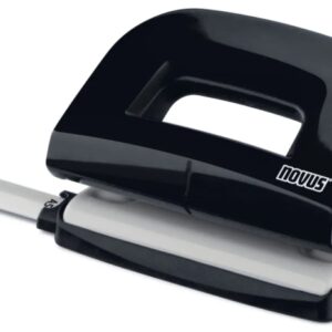 novus e210 perforadora pequeña de papel hasta 10 hojas guia de posicionamiento punzones 5.5mm color negro
