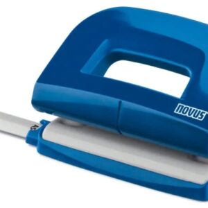 novus e210 perforadora pequeña de papel hasta 10 hojas guia de posicionamiento punzones 5.5mm color azul